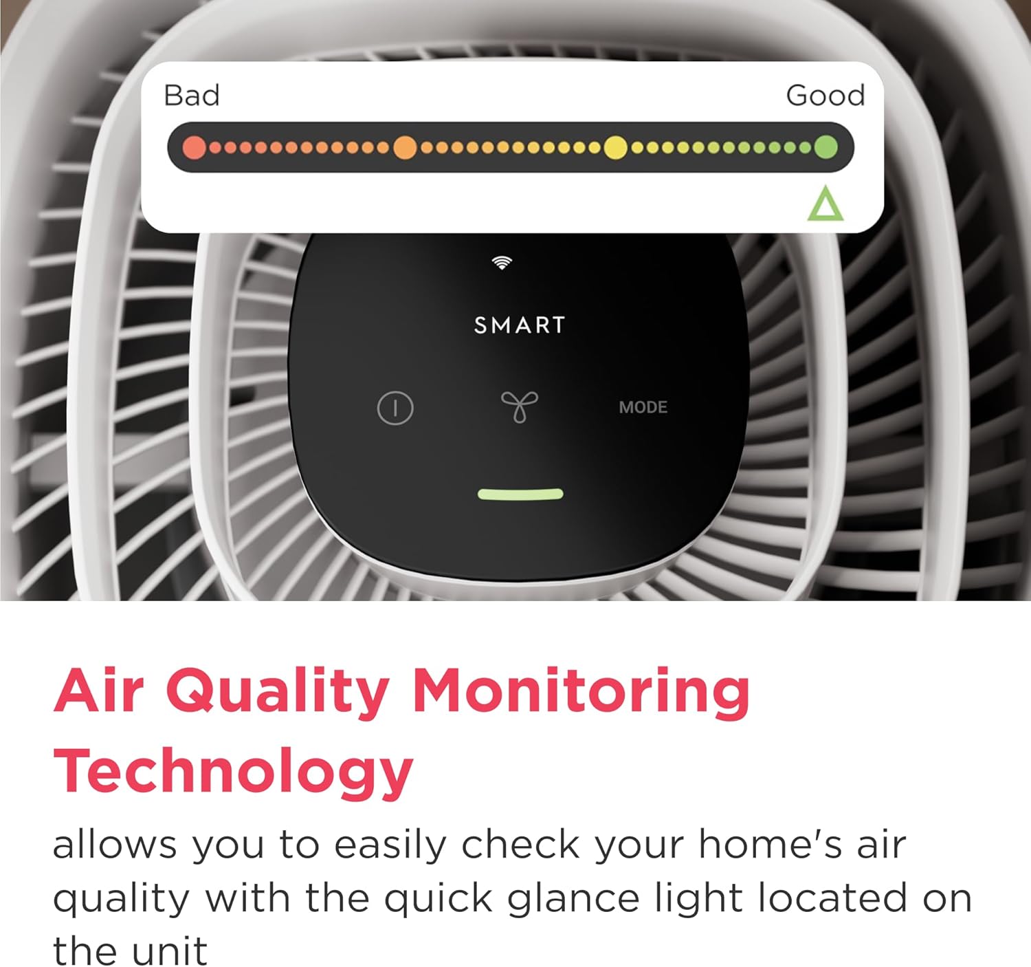 Frigidaire PureA300 HEPA Air Purifier for Small Bedrooms, Covers up to 850 Sq. Ft., 3-Stage Filtration, Energy Star Certification, Air Quality Monitoring, Smart Mode, Ultra Quiet, White - Image 5