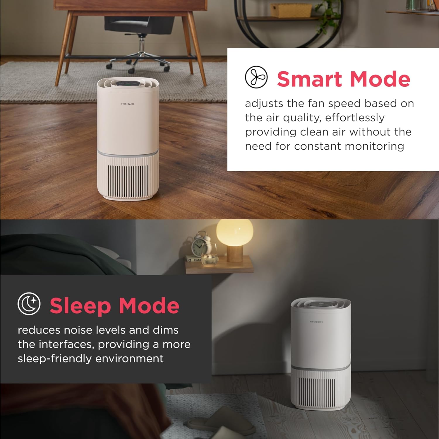 Frigidaire PureA300 HEPA Air Purifier for Small Bedrooms, Covers up to 850 Sq. Ft., 3-Stage Filtration, Energy Star Certification, Air Quality Monitoring, Smart Mode, Ultra Quiet, White - Image 9