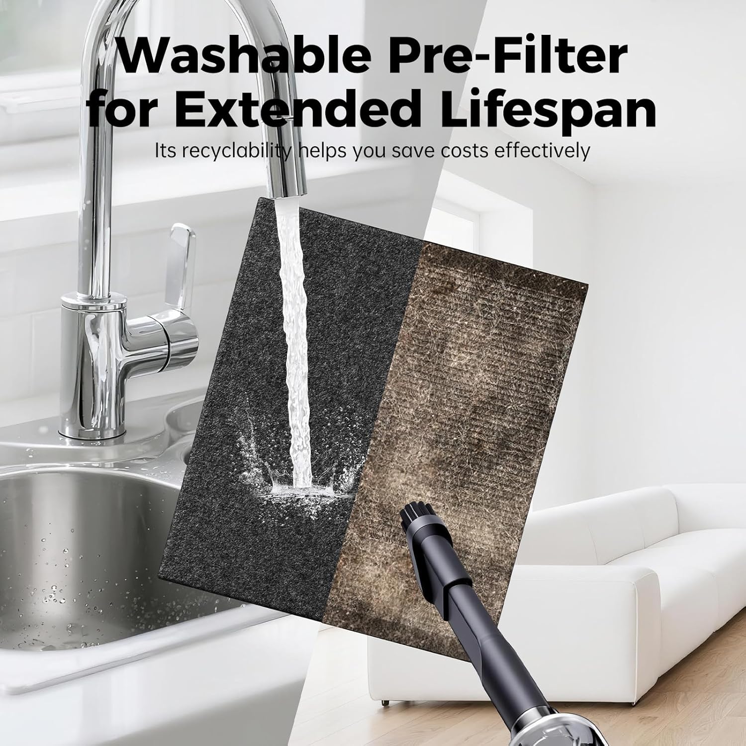 Air Purifier for Home Large Room Bedroom Up to 3000 Sq Ft with Washable Filters, H13 Hepa Double-Sided Air Filter Purifier PM 2.5 Sensor, Air Cleaner for Dust, Pets, Smoke, Pollon 22dB (White) - Image 3