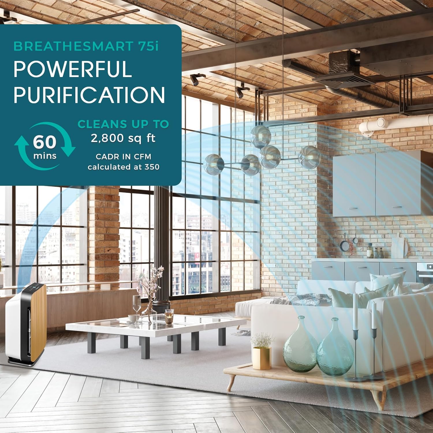 Alen Air Purifier BreatheSmart 75i HEPA with Fresh Filter + Carbon for Large Rooms up to 2800 Sq. Ft - Perfect for Living Room & Kitchen - Captures Dus + Household Odors & Smoke - Espresso - Image 5