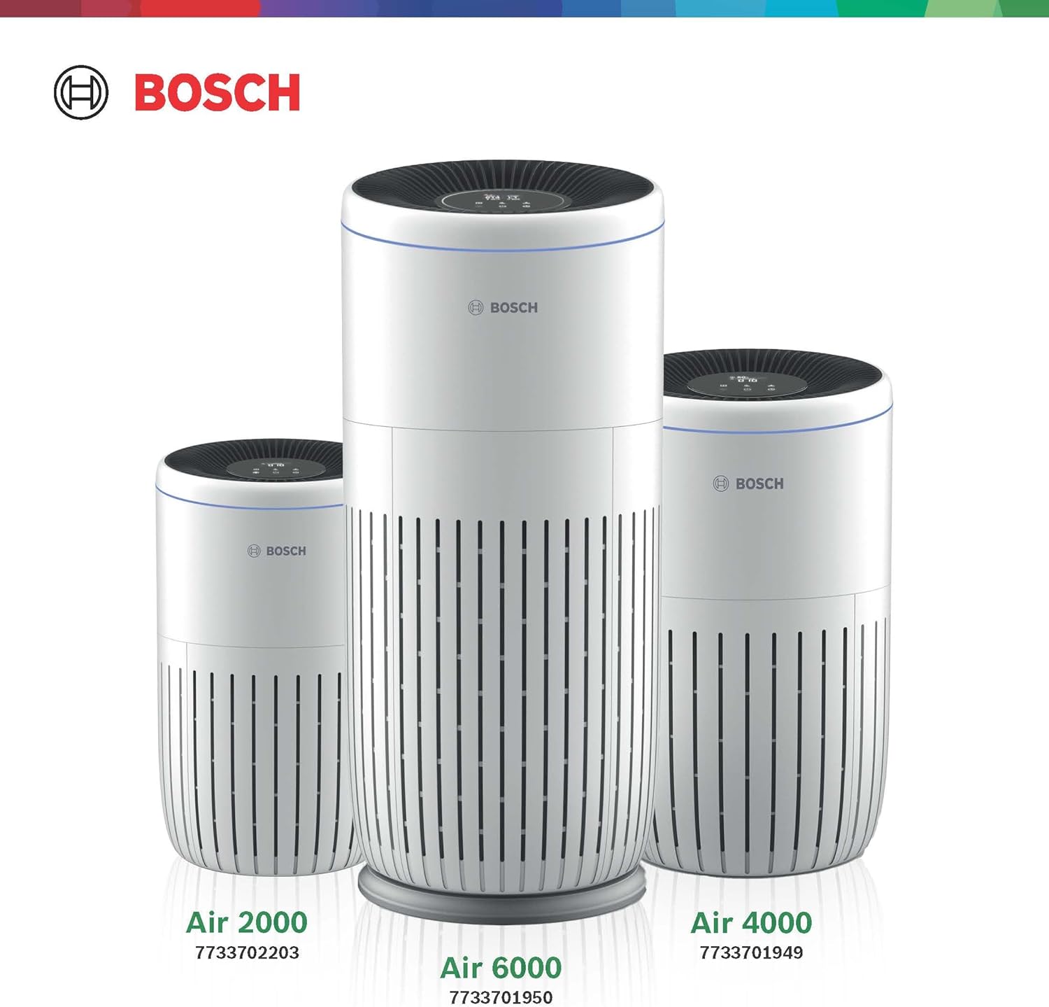 BOSCH Air Purifier for Home, Large Spaces (Covers, 2745-sq ft), 4-in-1 Filter for Pollen, Viruses, Smoke, Dust, Dander, Outdoor Pollution, Odors, HEPA, ENERGY STAR, Air 6000, White - Image 3