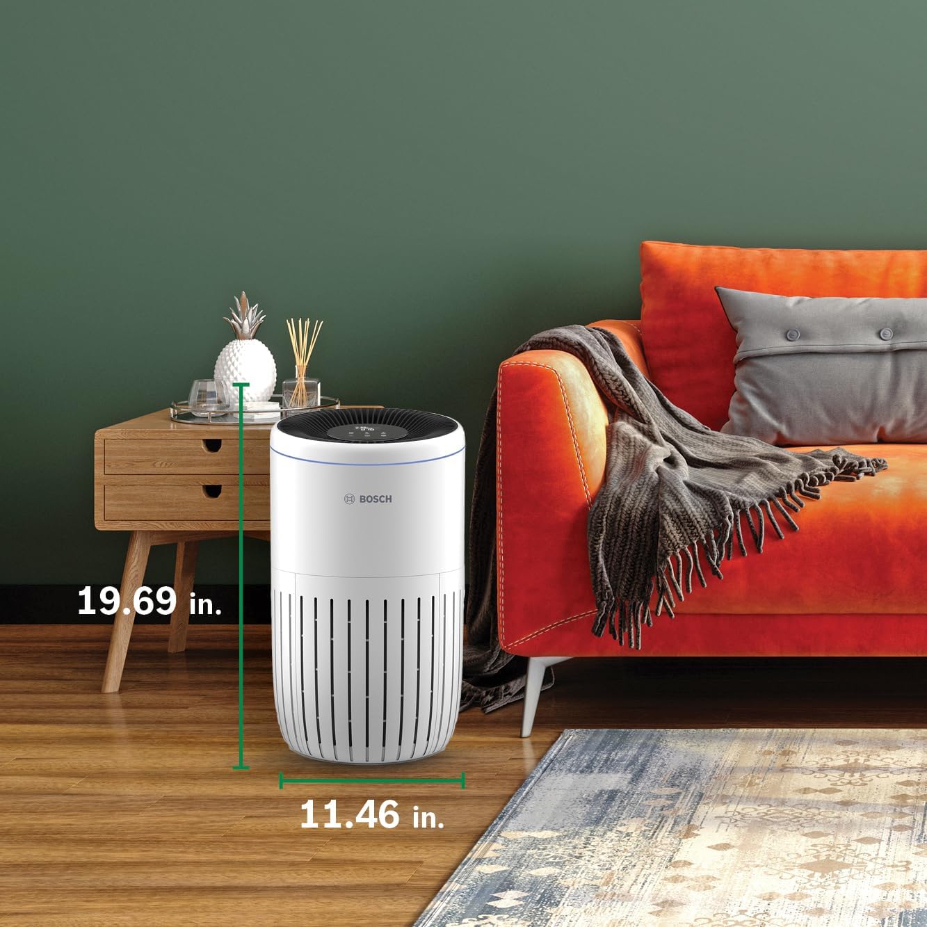 BOSCH Air Purifier for Home (Covers, 1345-sq ft), 3-in-1 Filter for Pollen, Viruses, Smoke, Dust, Dander, Outdoor Pollution, Odors, HEPA, ENERGY STAR, Air 4000, White - Image 7