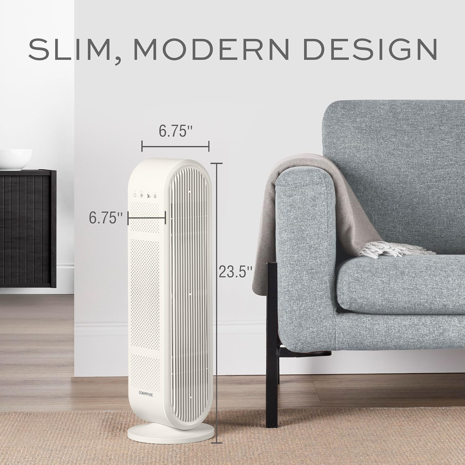 Conair Air Purifier, HEPA Air Filter, Purifier for Allergies, Dust, Pollen, Odor Control,Medium Sized Rooms up to 200 Sq. Ft. - Image 4