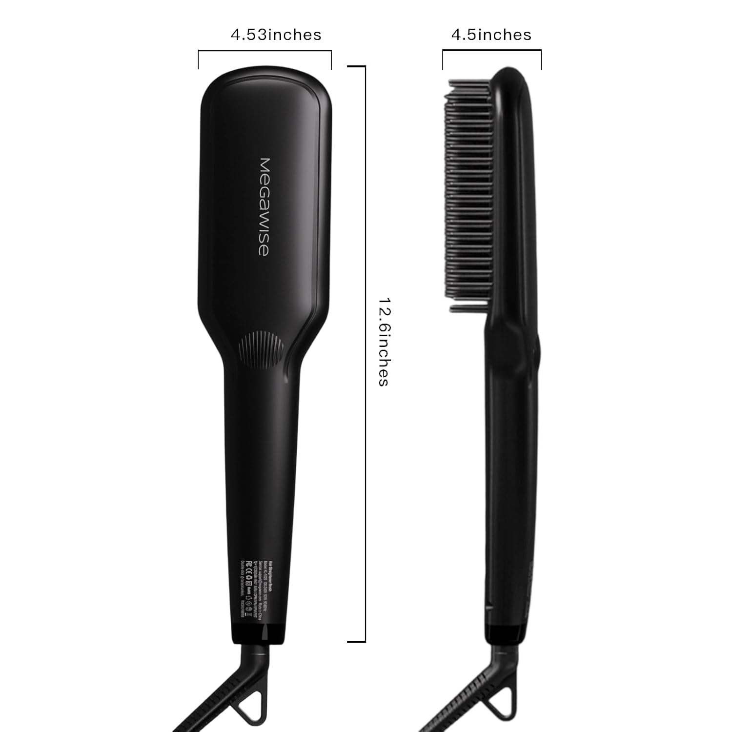 MEGAWISE Pro Ceramic Ionic Hair Straightener Brush for Home Salon | MCH Fast 20s Heating Tech with Auto-Off Safety | Anti-Scald with Universal Dual Voltage | Rotatable Power Cord - Image 5
