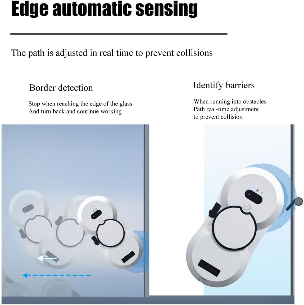 Smart Glass Cleaning Robot, 5600Pa Strong Suction Window Cleaning Robot, Power Outage Protection, Edge Detection, Suitable for Outdoor and Indoor high-Rise Windows, with Various Accessories - Image 3