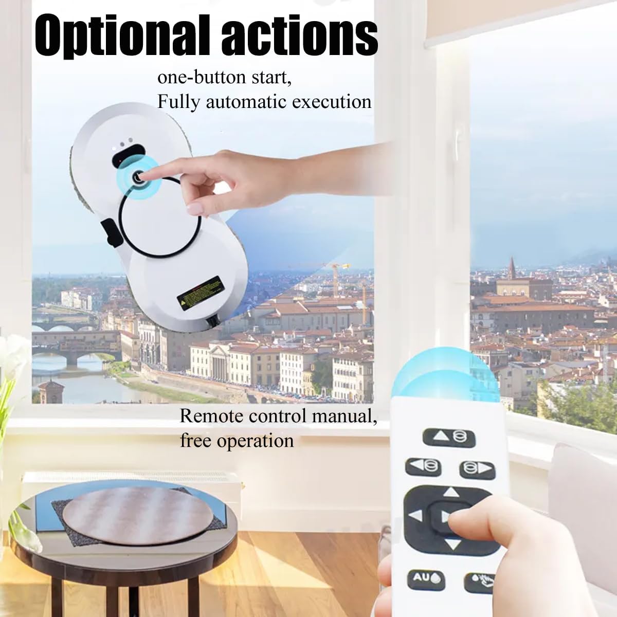 Smart Glass Cleaning Robot, 5600Pa Strong Suction Window Cleaning Robot, Power Outage Protection, Edge Detection, Suitable for Outdoor and Indoor high-Rise Windows, with Various Accessories - Image 4