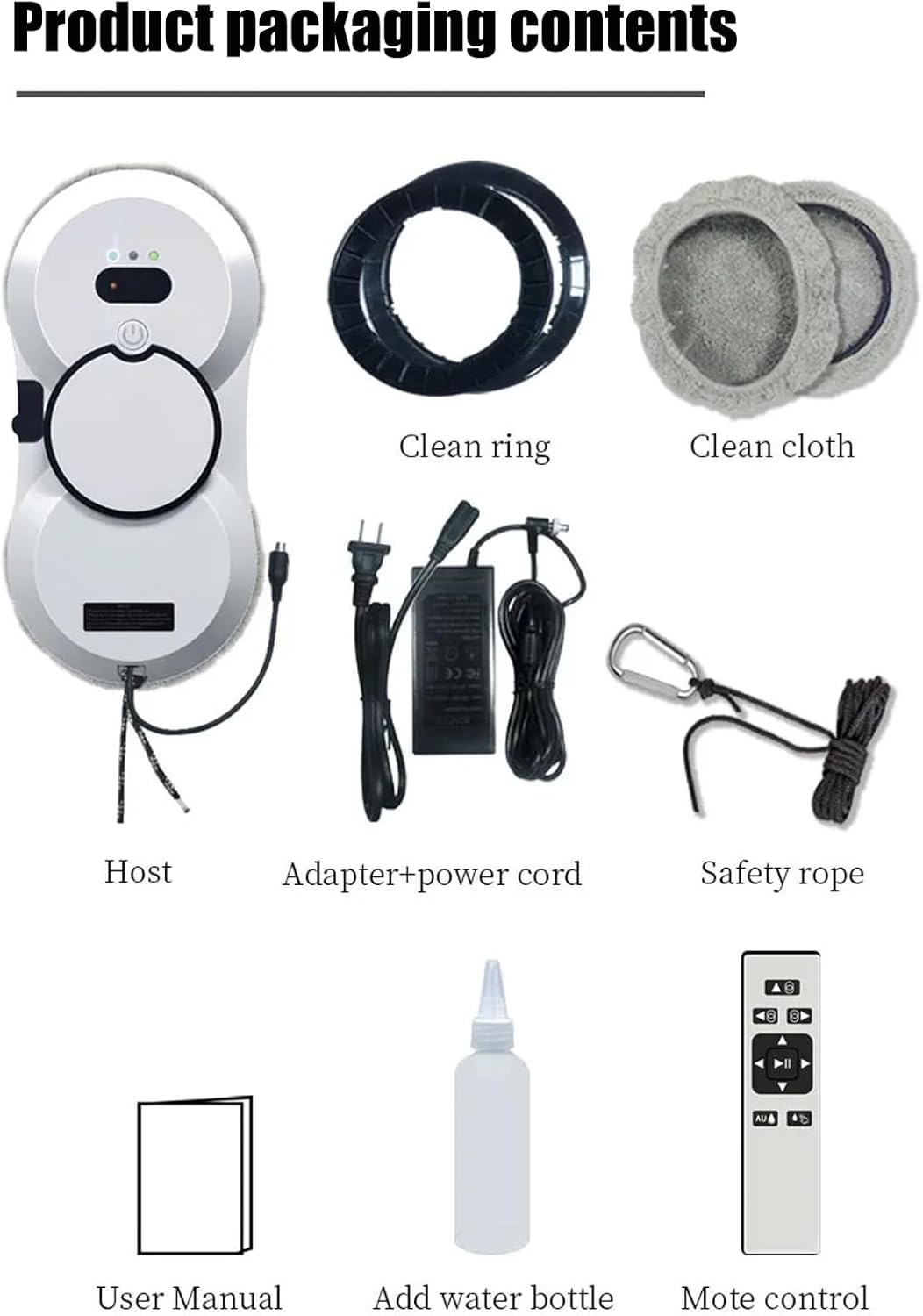 Smart Glass Cleaning Robot, 5600Pa Strong Suction Window Cleaning Robot, Power Outage Protection, Edge Detection, Suitable for Outdoor and Indoor high-Rise Windows, with Various Accessories - Image 7